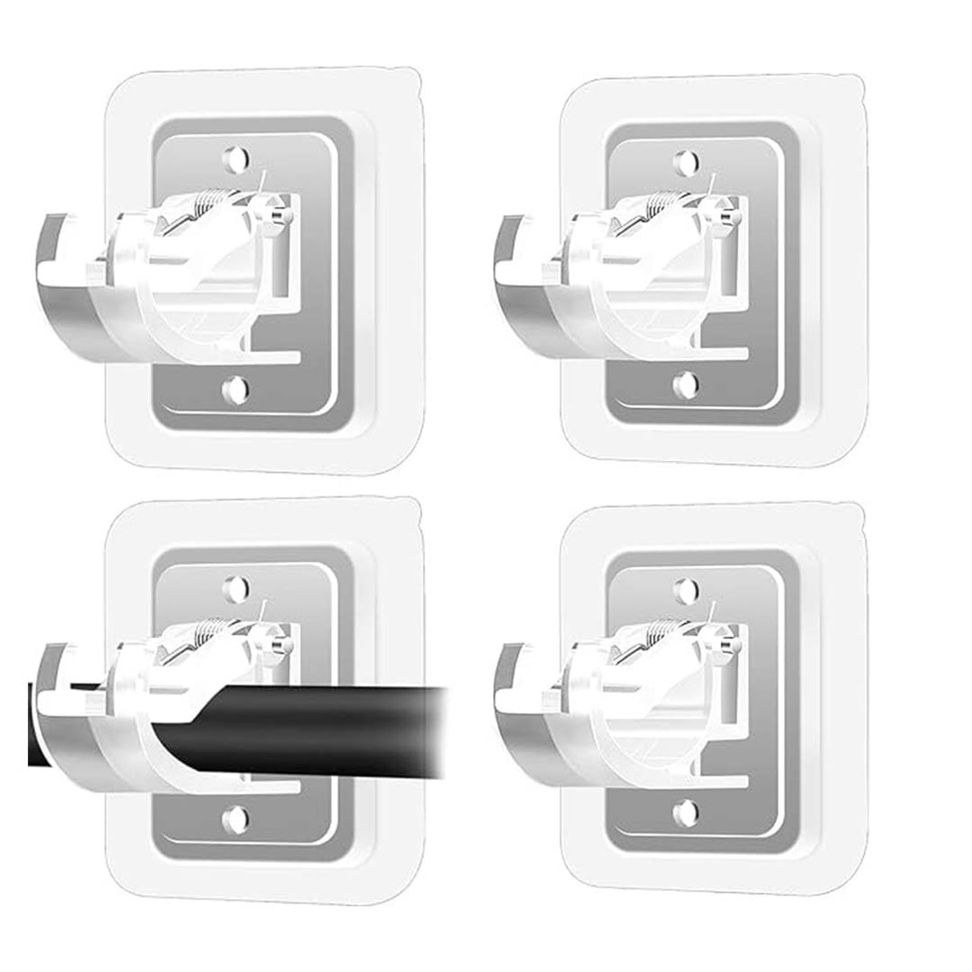 BRAND VILLA Self-Adhesive No Drill Curtain Rod Brackets Curtain Rod Holder Hooks Nail Free Adjustable Curtain Rod Wall Hooks Hangers for Bathroom Kitchen and Hotel (Pack of 4)-image-36