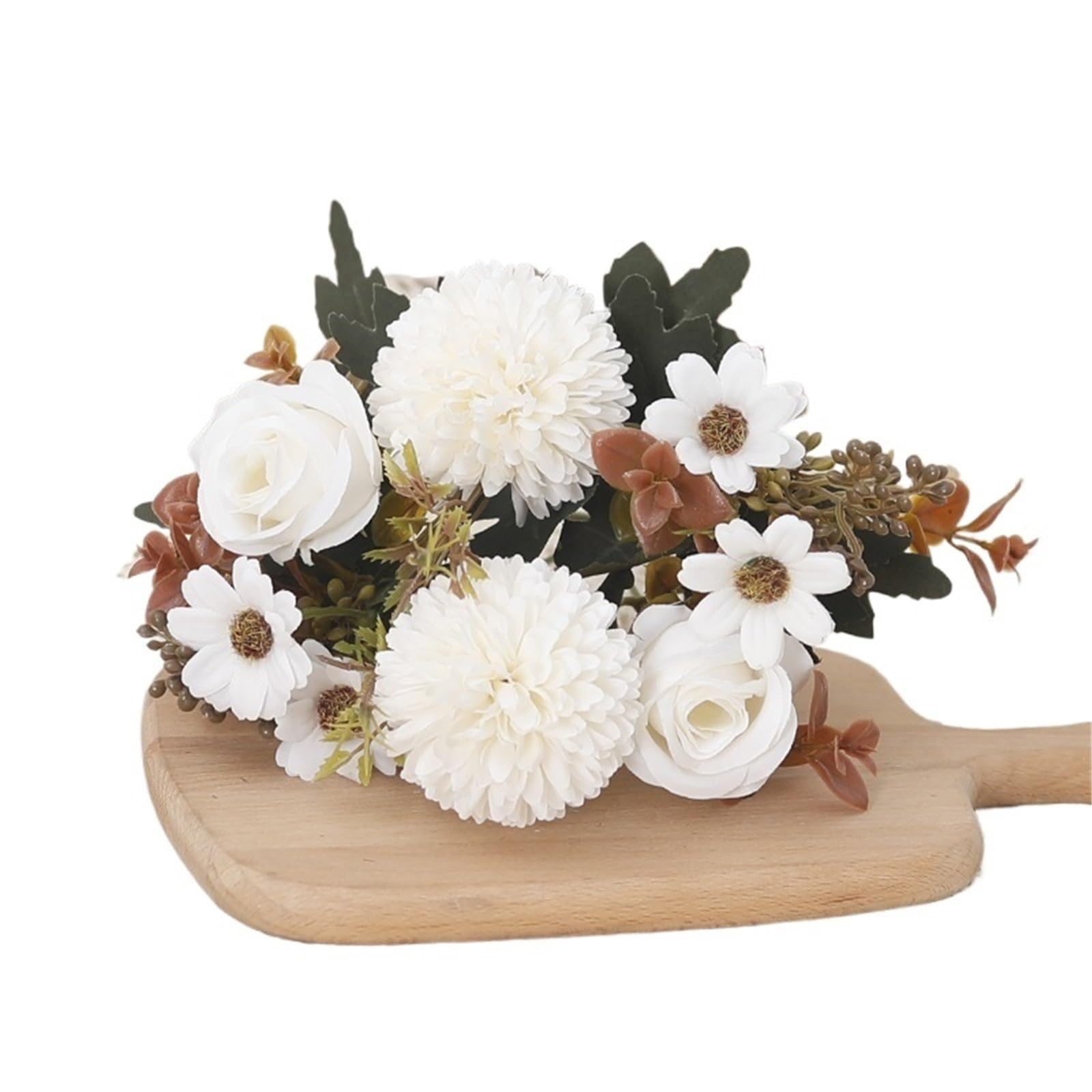 Giveduno Iron And Silk Artificial Autumn Rose Bouquet