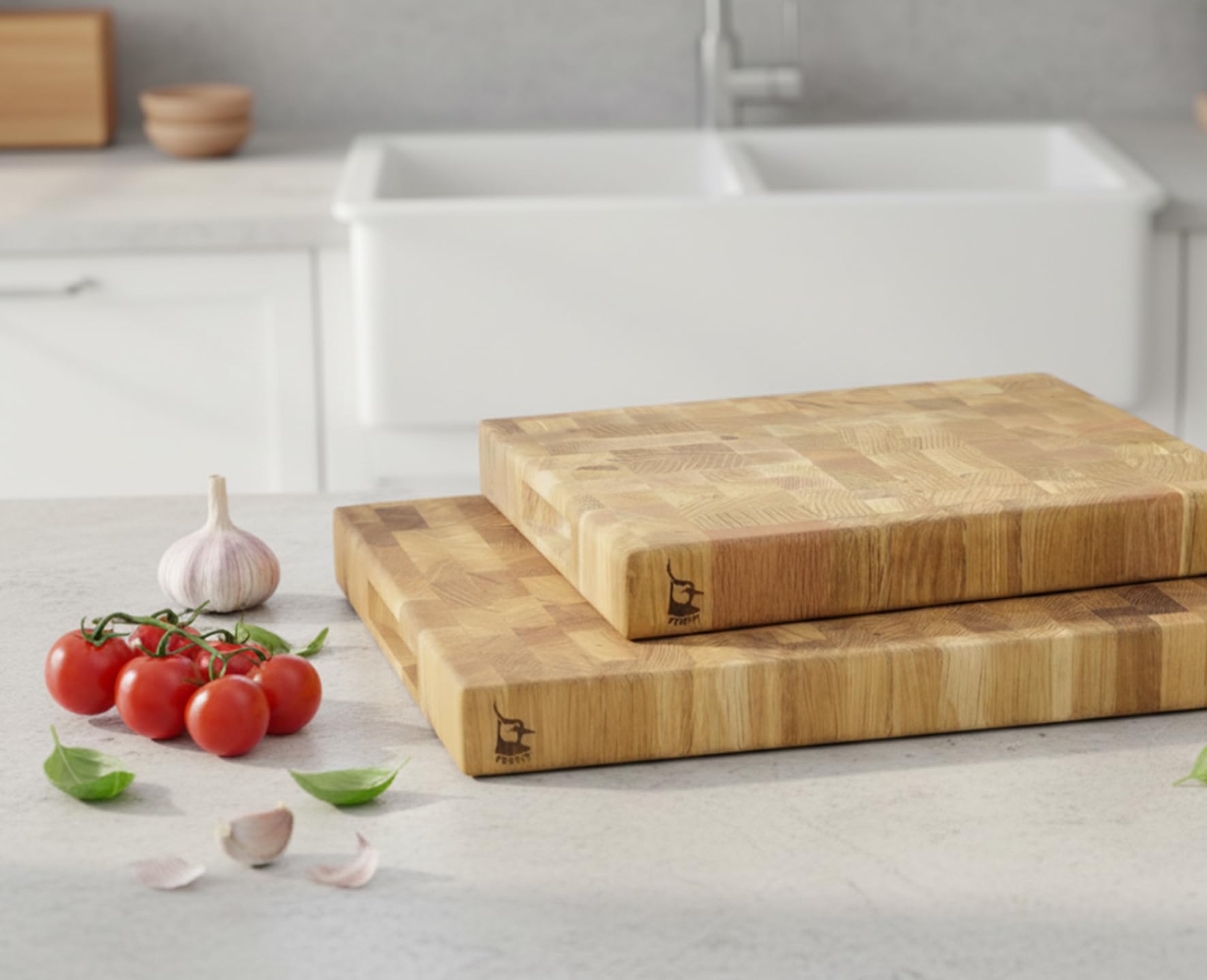 Juego de 2 tablones de madera de roble duradero PREMIUM
