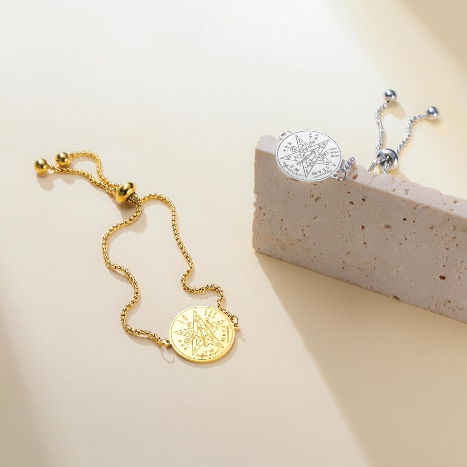 TEAMER Adjustable Tetragrammaton Pentagram Bracelet Solomon Talisman Pentacle Bracelet Protection Jewelry For Women Men - Image 6