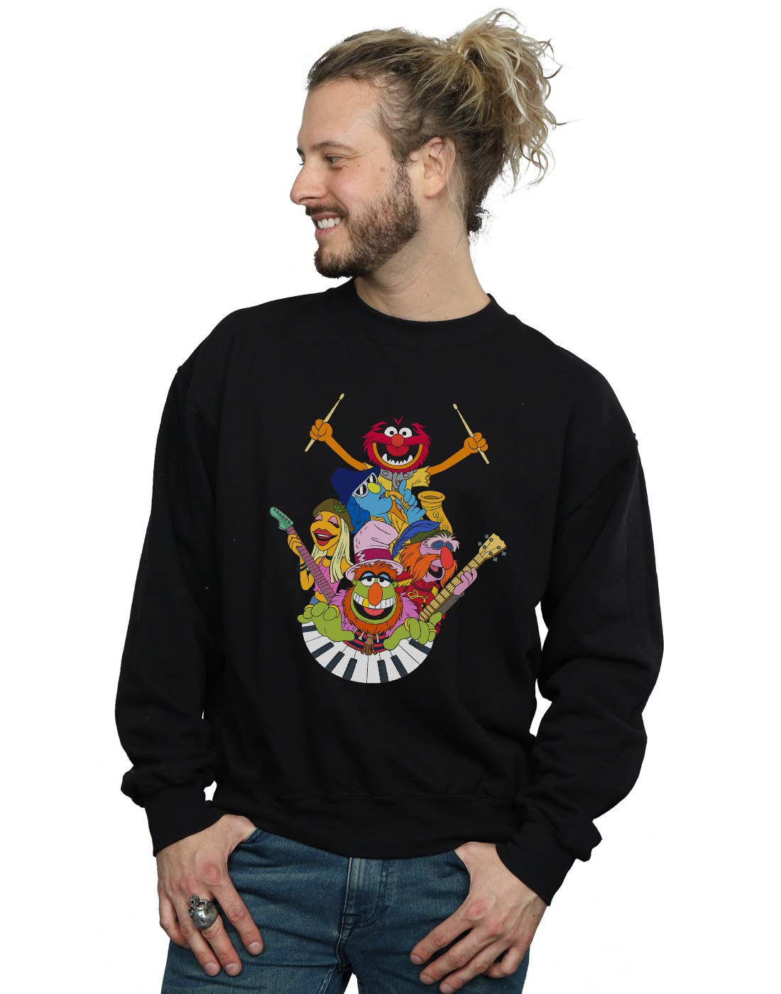 Disney Men's The Muppets Dr Teeth And The Electric Mayhem Sweatshirt Black Small