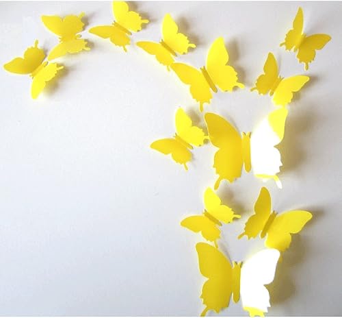 Vista 4 de ALLICERE 12 calcomanías de pared extraíbles de mariposa 3D, decoración del hogar, decoración de pared, murales para bebés, niños, dormitorio, sala