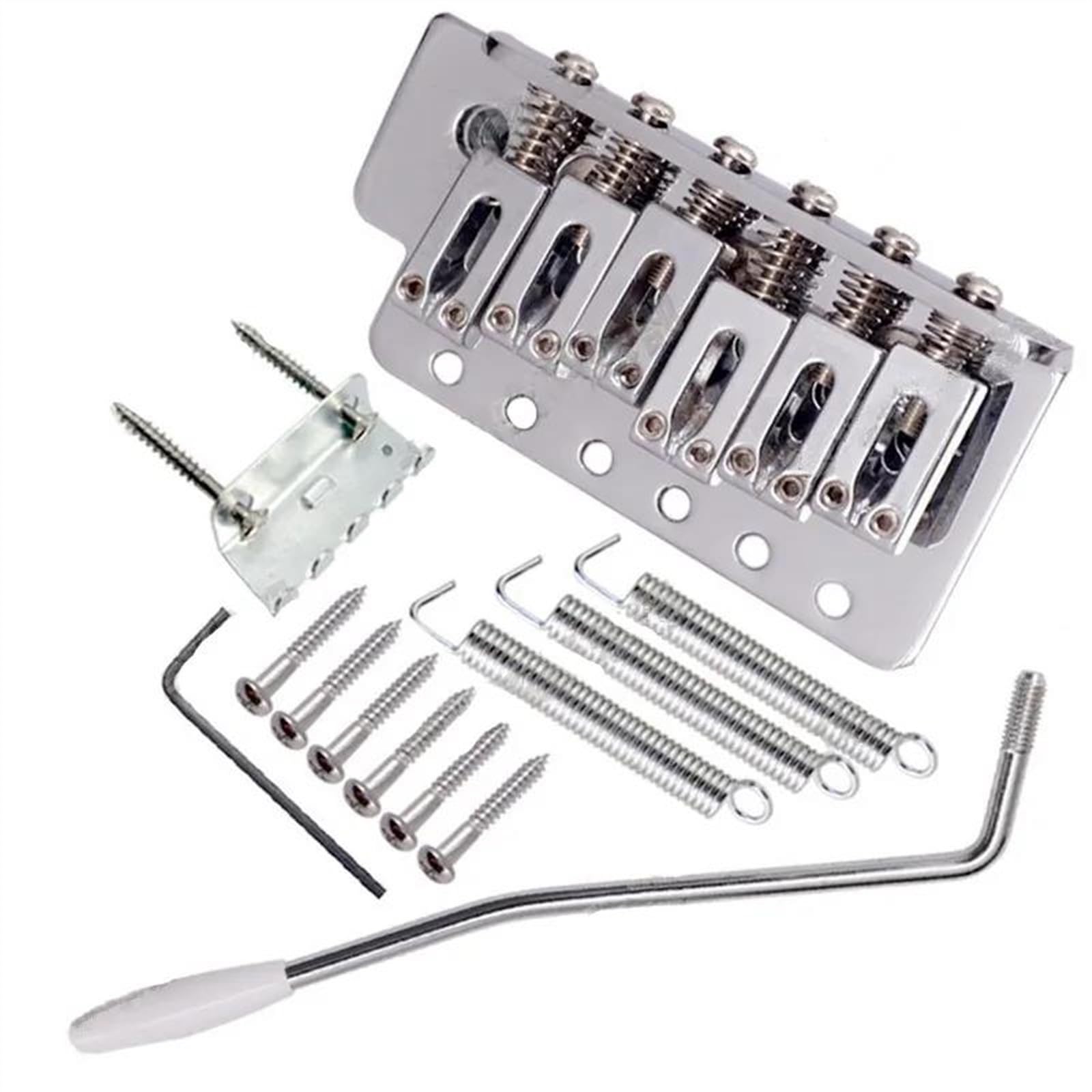 1 Zestaw Chromowany 6 Strun Gitara Elektryczna Mostek Tremolo Z Poprzeczką Akcesoria Gitarowe Części Instrument Muzyczny