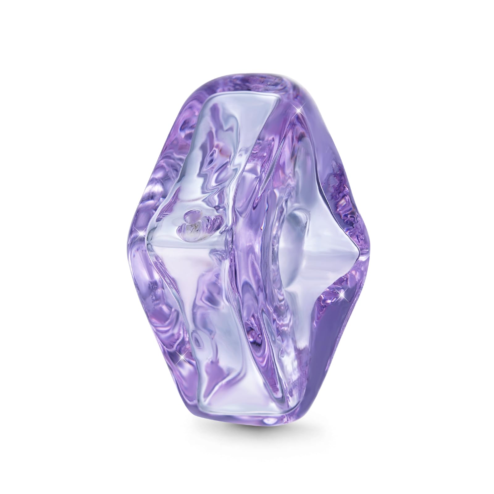 GNOCE Luce Viola oli Essenziali Profumo Diffusore Charm Quadrato, Charms di Vetro di Murano per Donne Ragazze Moglie Figlia, San Valentino, Regalo di Gioielli per la Festa Della Mamma