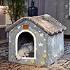 Scnbom Dog House Indoor Puppy Cave Cat Nest Kennel Pet Bed Portable Memory Sponge Foldable Houses with Cushion (Grey, S:Size fits 3.5kg/8lbs (Pets))