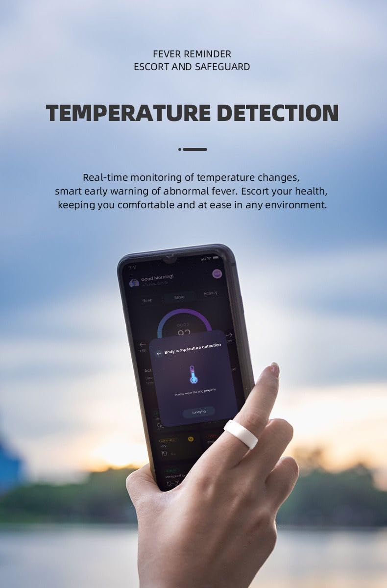 Anello di visualizzazione intelligente della temperatura, banda LED digitale, titanio nero, impermeabile (bianco, 9)