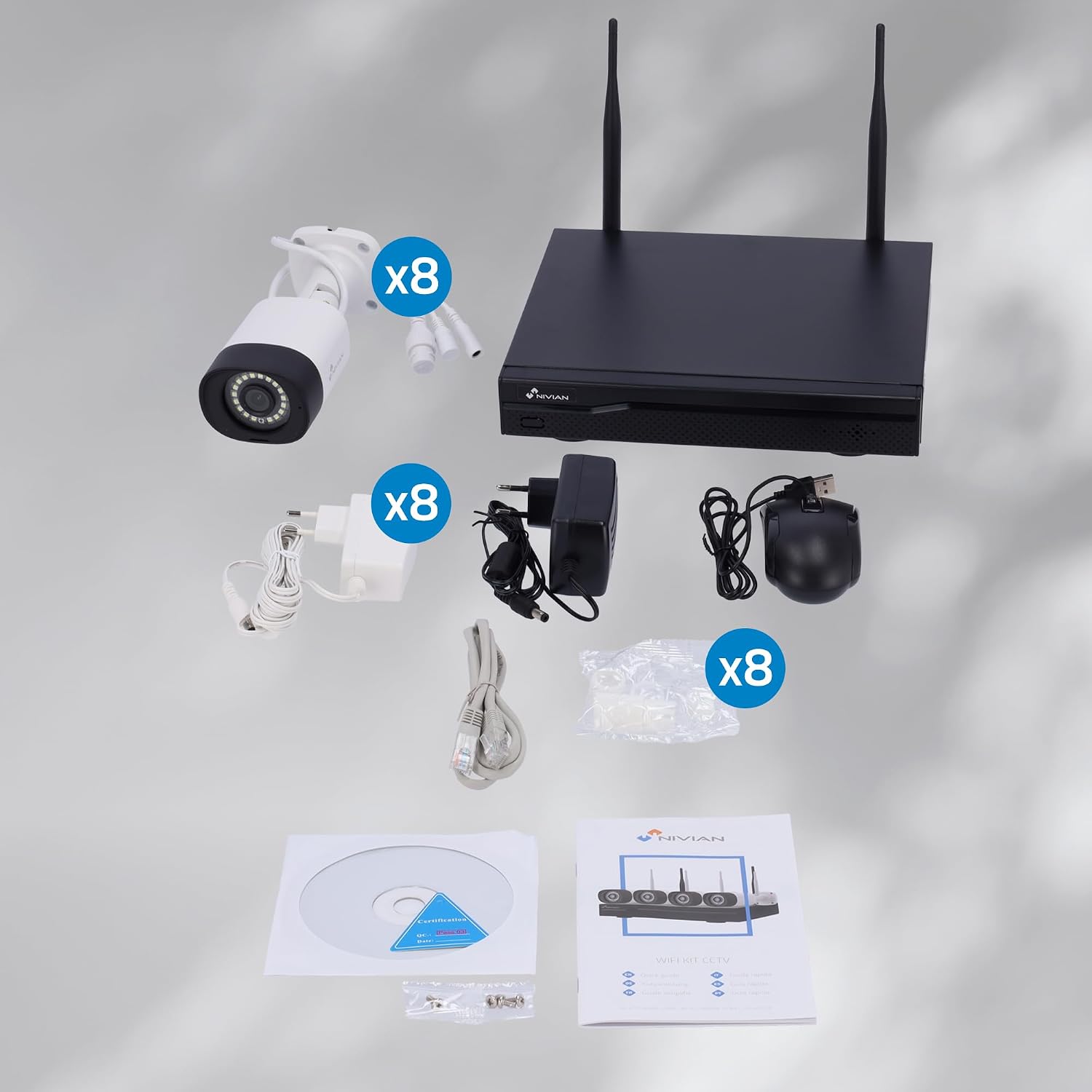 Visual comparison of 1080p Full HD and 2K Super HD resolution from NIVIAN cameras.