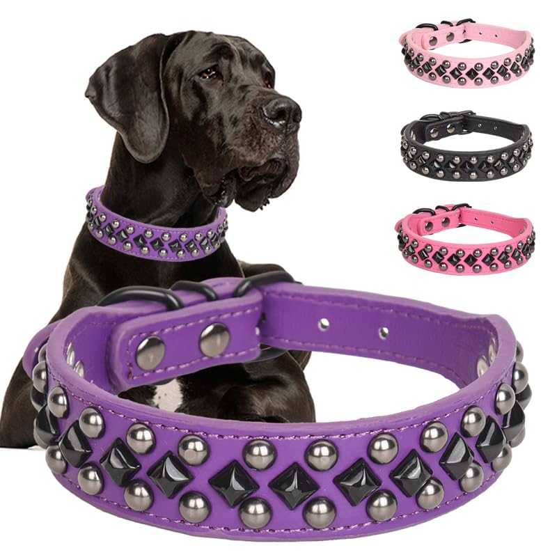 Are Leather Collars Better For Dogs? Expert Views on Dog Collar Choices 4 Spiked Studded Dog Collar Soft PU Leather Spike Dog Collar Adjust...