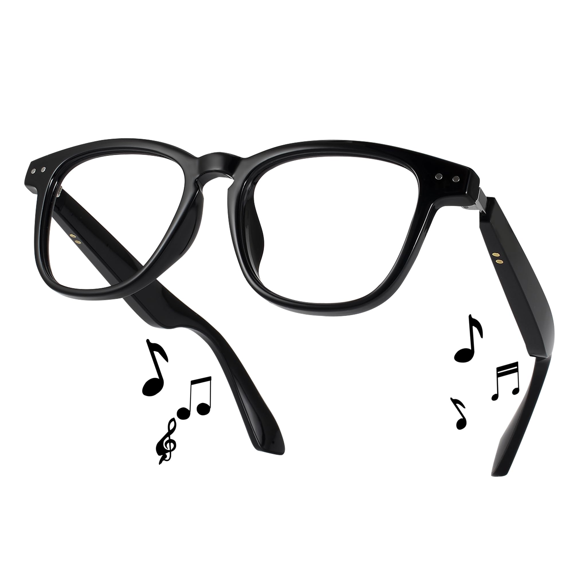 Smart Glasses,Bluetooth Glasses for Women Men with Speaker，Open-Ear Music and Hands-Free Calls,Voice Assistant Compatible, Suitable for Outdoor/Driving/Office,13min Quick Charge(Anti-Blue Light Lens)