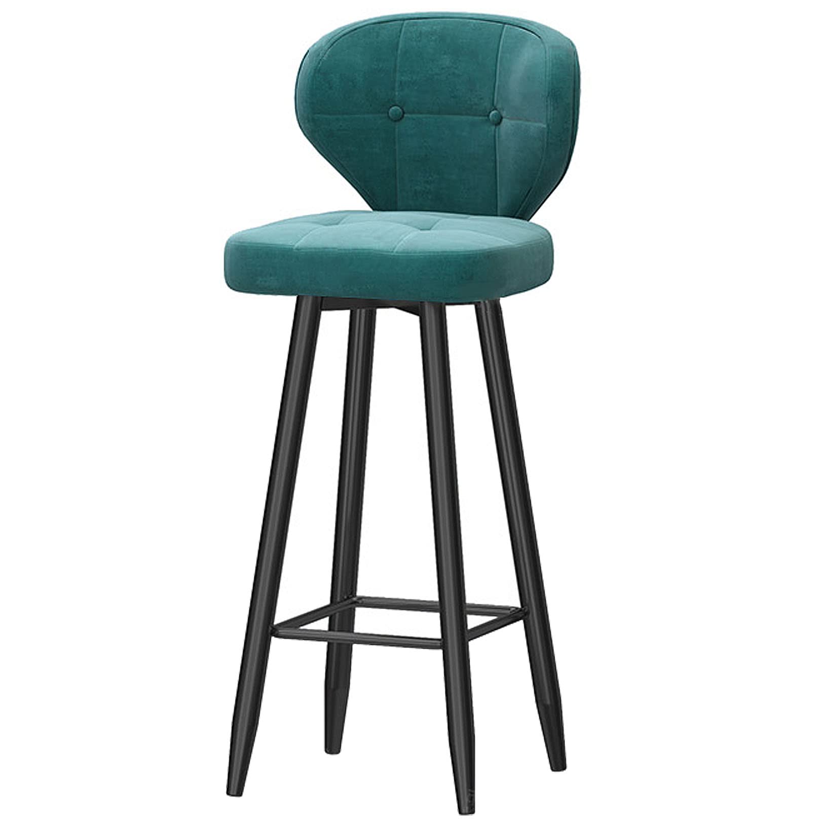 Chaise de salle à manger haute en velours vert avec dossier de bar 65cm
