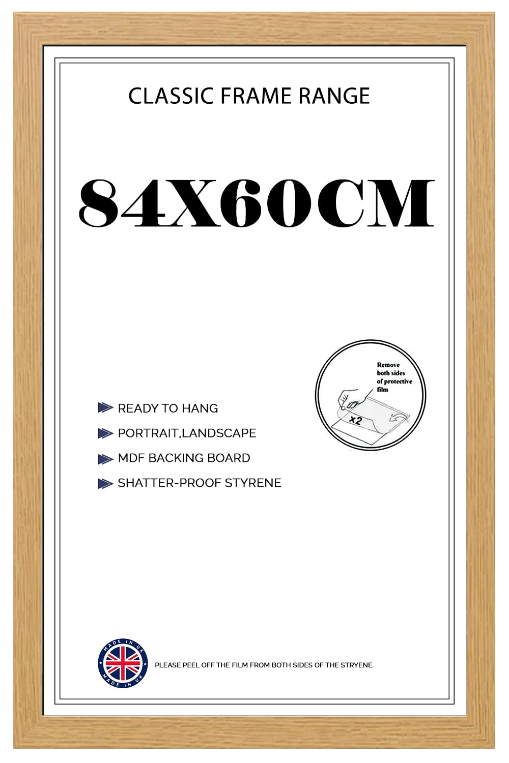 Contemporary Oak Picture Frame 60x84cm