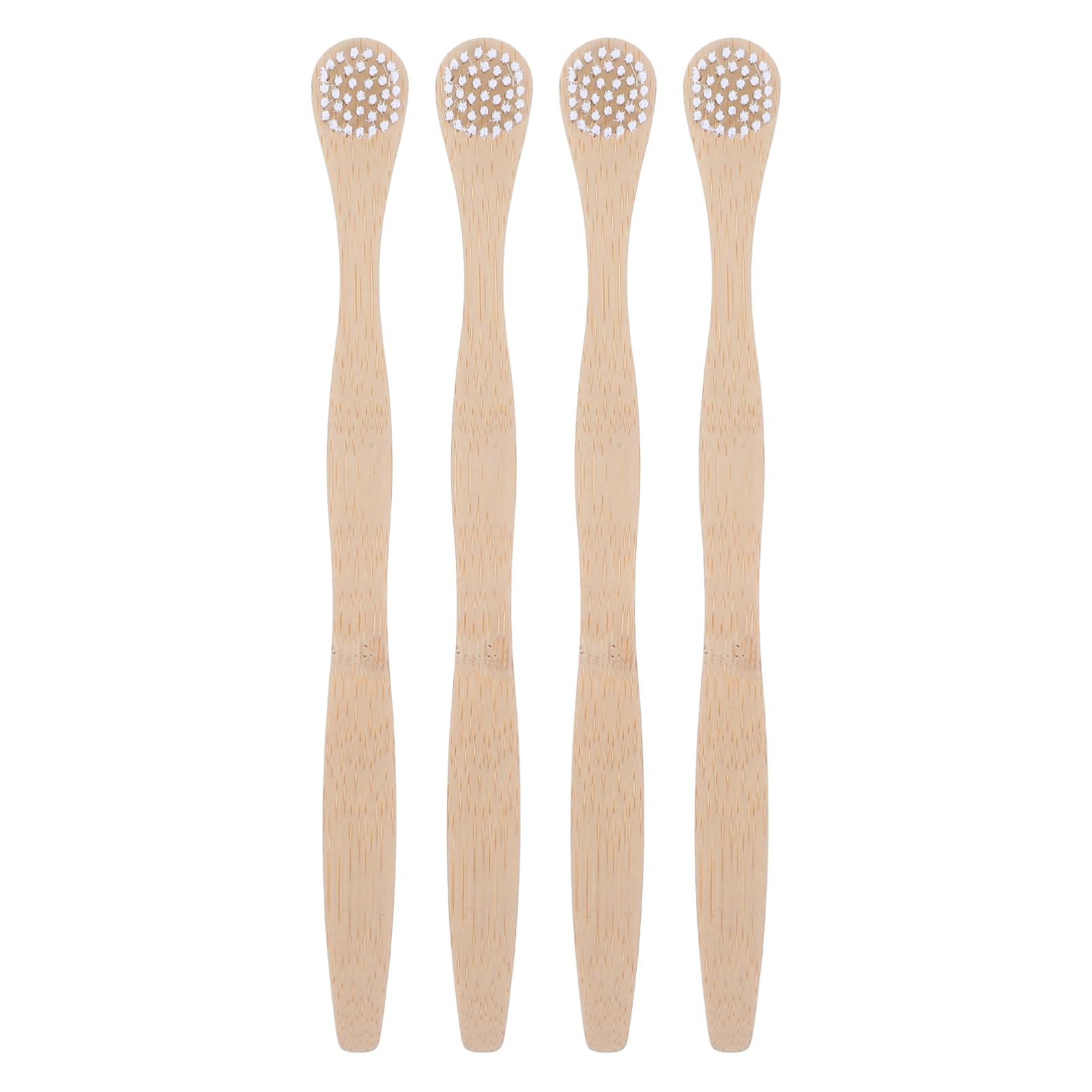 Ipetboom Scraper for Boys and Girls Adults 4 Pack Bamboo Brush Oral Ergonomic Grip