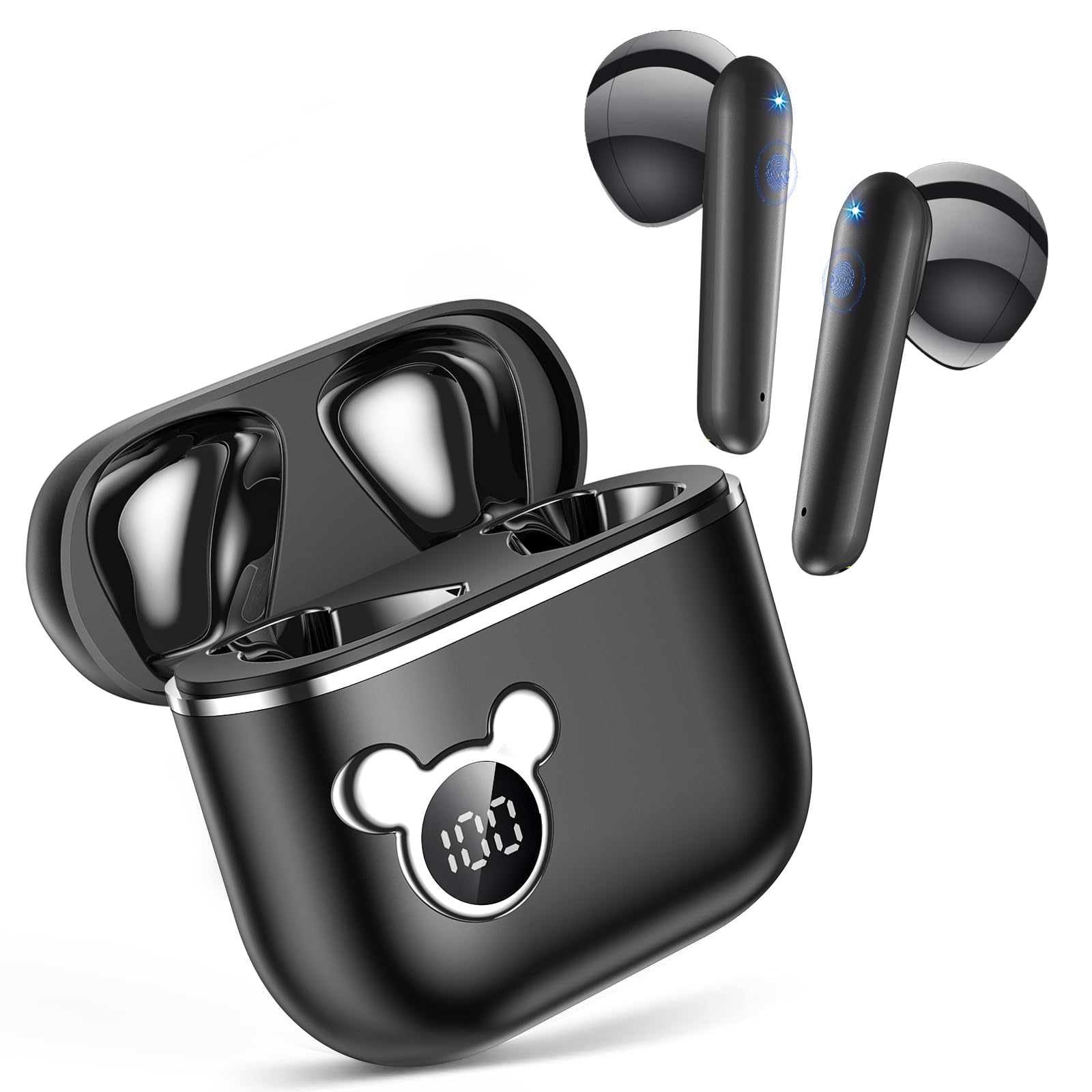 Wireless Earbuds 2026 Sport Bluetooth Headphones Stereo Earphones with ENC Mic Wireless Earphones In Ear Earbuds with Dual LED Display