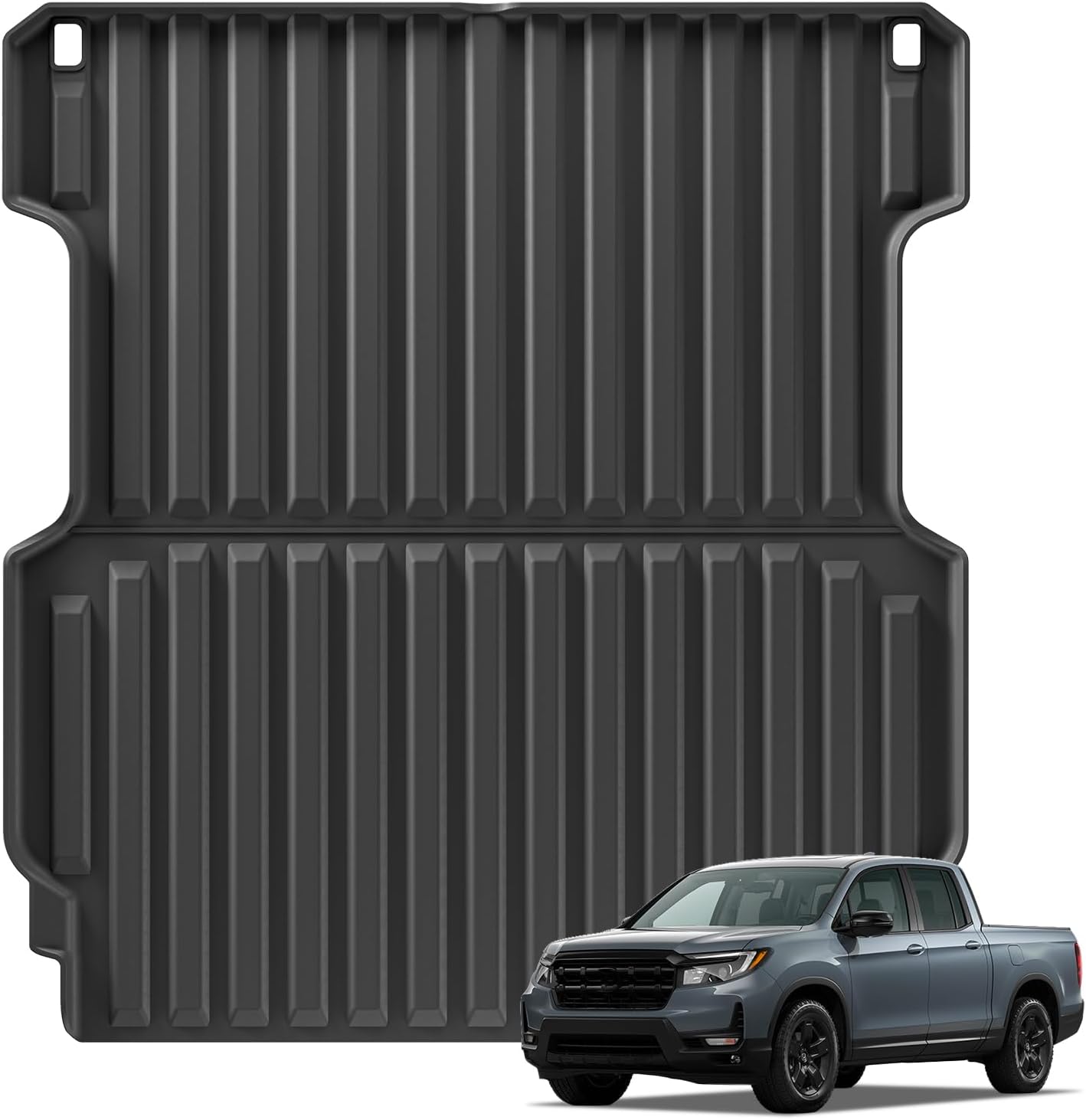 SMABEE Truck Bed Mat for 2017-2024 2025 Honda Ridgeline Crew Cab 5.3FT, TPE All Weather Cargo Liner Bed Liner for Ridgeline Accessories Inteior Black