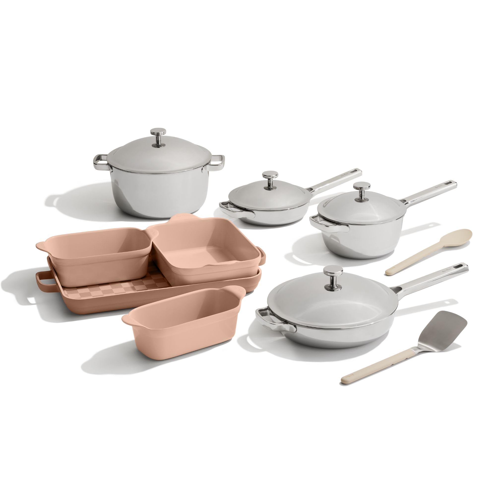 Our Place 15-Piece Titanium Pro Cookware & Bakeware Set | Tri-Ply Titanium & Stainless Steel Nonstick Fry Pans & Pots | Ceramic Nonstick Bakers & Griddle Pan | Non-toxic, PFAS-Free | Spice