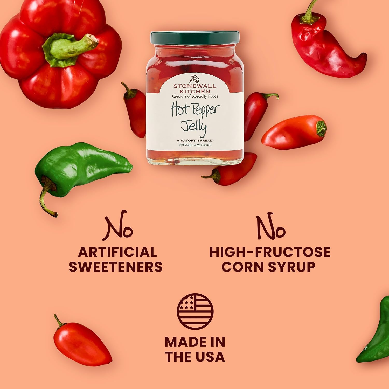 Stonewall Kitchen Hot Pepper Galaretka, 370 ml (2 sztuki)