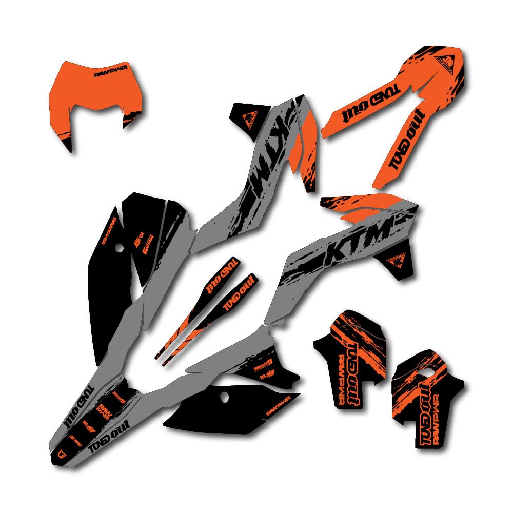 Amazon.com: Gray & Orange Slick Graphics Kit fits KTM 13-16 EXC