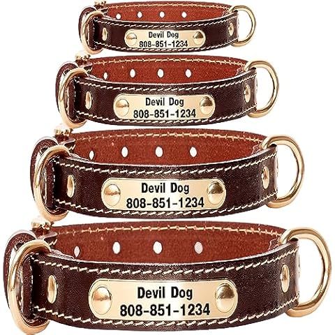 ZQDJ Genuine Leather Dog Collar Cover