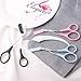 3pcs-Eyebrow Scissors with Eyebrow Razor,Professional Eyebrow Trimmer Scissors with Comb,Non Slip Finger Grips Eyebrow Trimmer, Hair Removal Beauty Accessories for Men Women (Black, Pink, Blue)