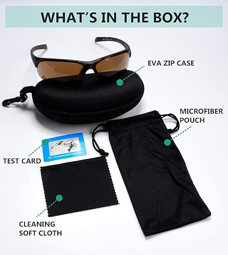 Miniatura 4 de Eyekepper TR90 Gafas de sol bifocales polarizadas deportivas irrompibles sin montura, marrón (Matte Tortoise FrameBrown Lens)