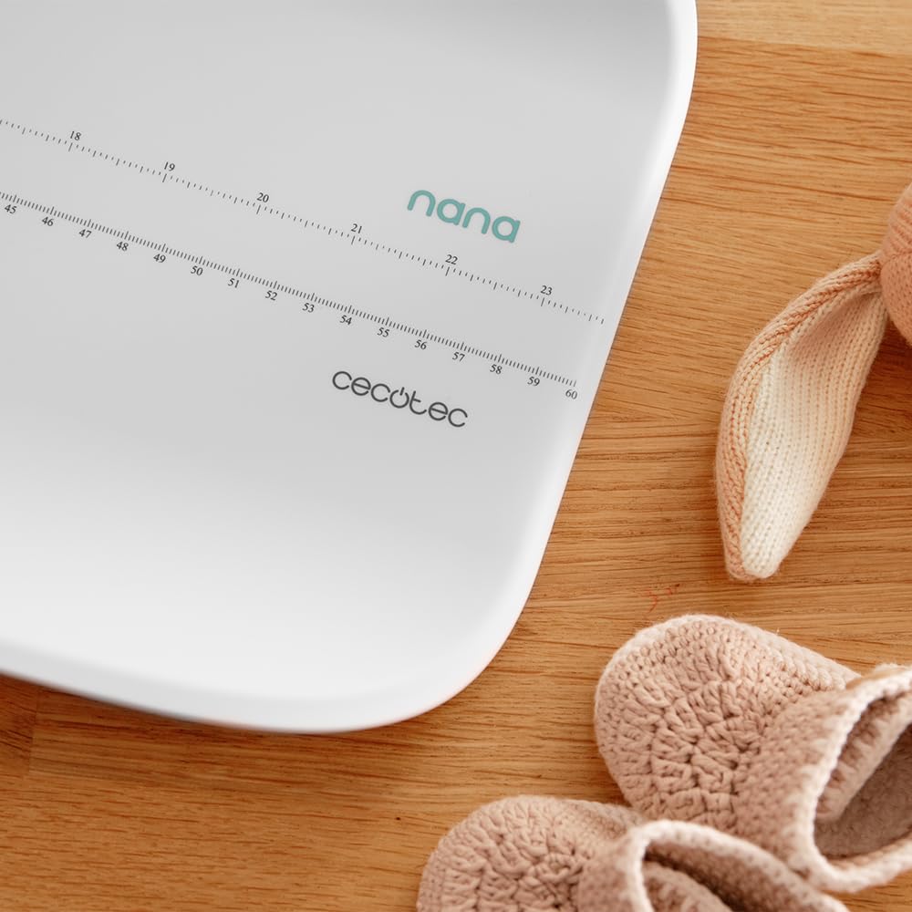 Cecotec Bilancia Digitale per Bambini Baby Nana Babycare Smartweight. Display a Led, Superficie di Supporto 60 x 25 cm, Capacità di Misura da 50 gr a 40 kg, Multifunzione, Spegnimento Automatico