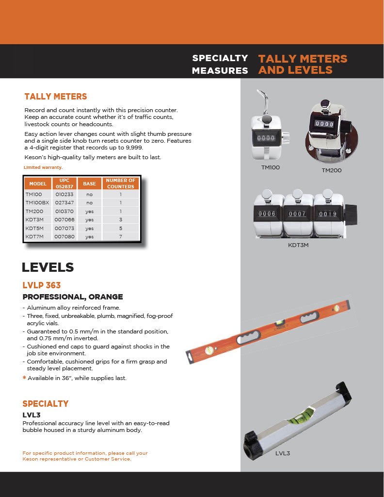 Keson KDT5M Multi-Counter Tally Meter, 5 Piece