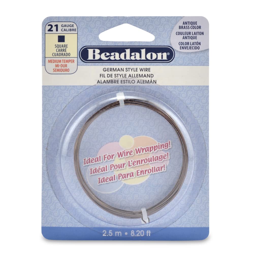 Fil carré 21 jauge Beadalon laiton vieilli pour sublimer vos ateliers bijoux vintage