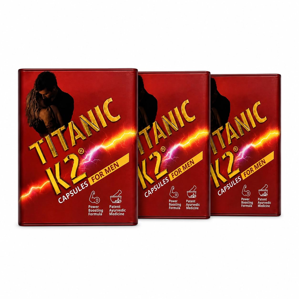 TITANICC-K2® Capsules Ayurvedic Power Booster for Men, Pack of 3