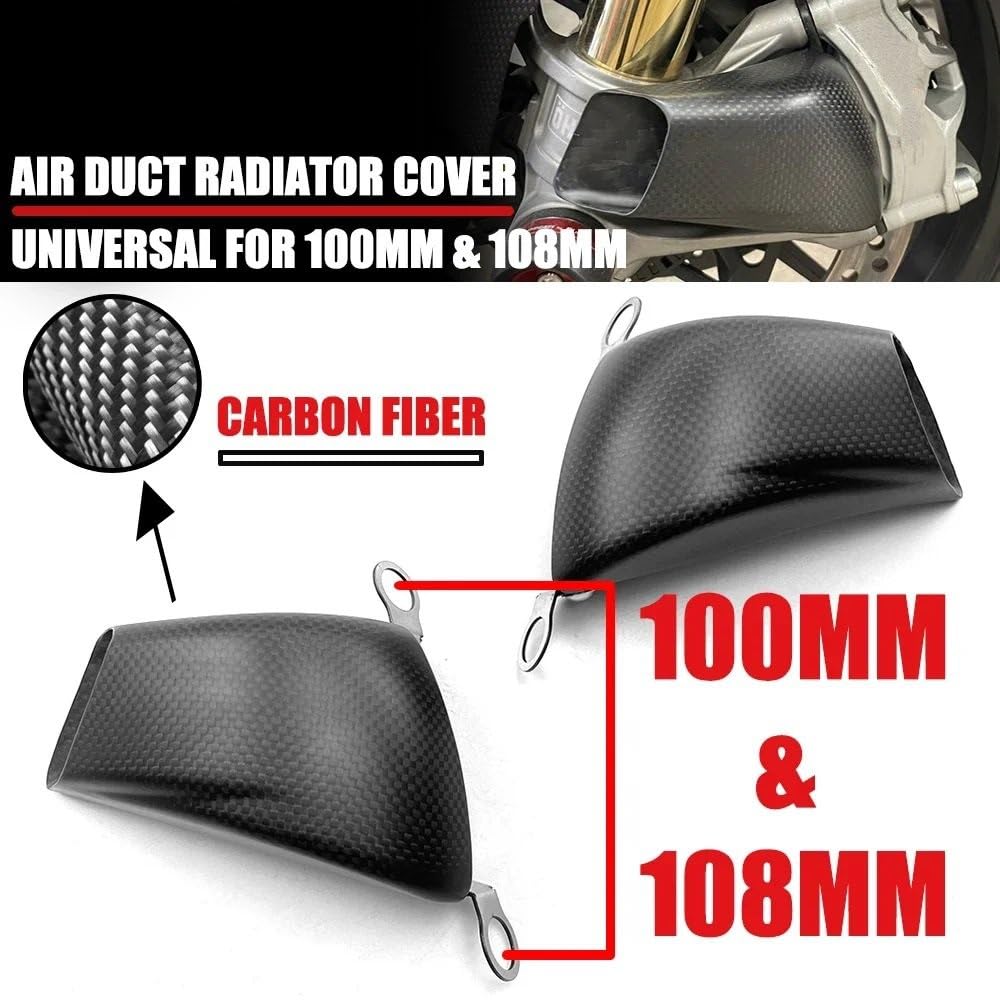 Refrigeración de pinza de freno Pinza delantera de motocicleta de 100 mm y 108 mm, cubierta de radiador, conductos de aire, montaje de refrigeración de frenos, piezas modificadas(Plain Gloss 108MM)