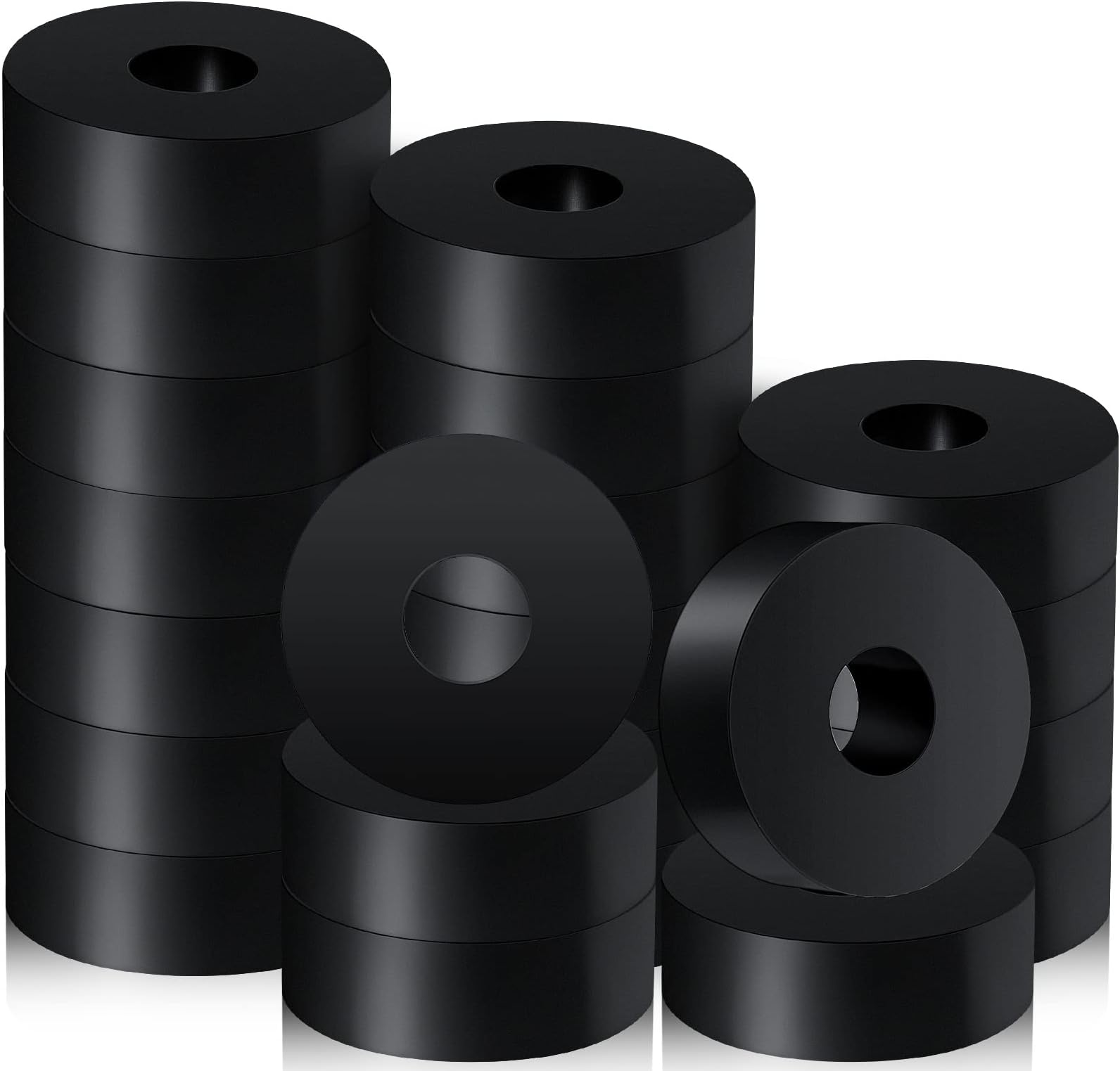 Thick Rubber Washers 3/4 Inch OD x 1/4 ID x 1/4 Inch Thickness Black Rubber Bushing Spacer Flat Washers(25 Pack)