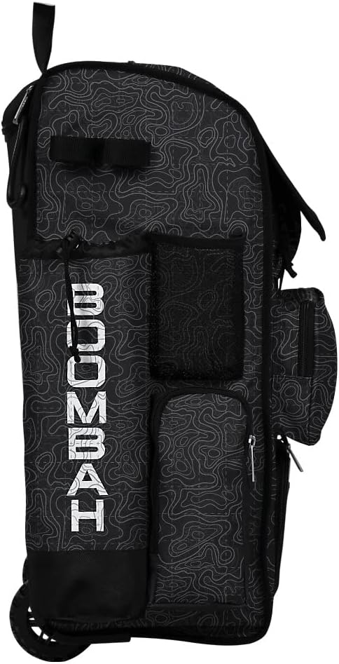 Boombah Rolling Superpack 2.0 Baseball/Softball Gear Bag - 23-1/2" x 13-1/2" x 9-1/2" - Telescopic Handle - Holds 4 Bats - Wheeled Version - USA Nation Black/Royal Blue/White