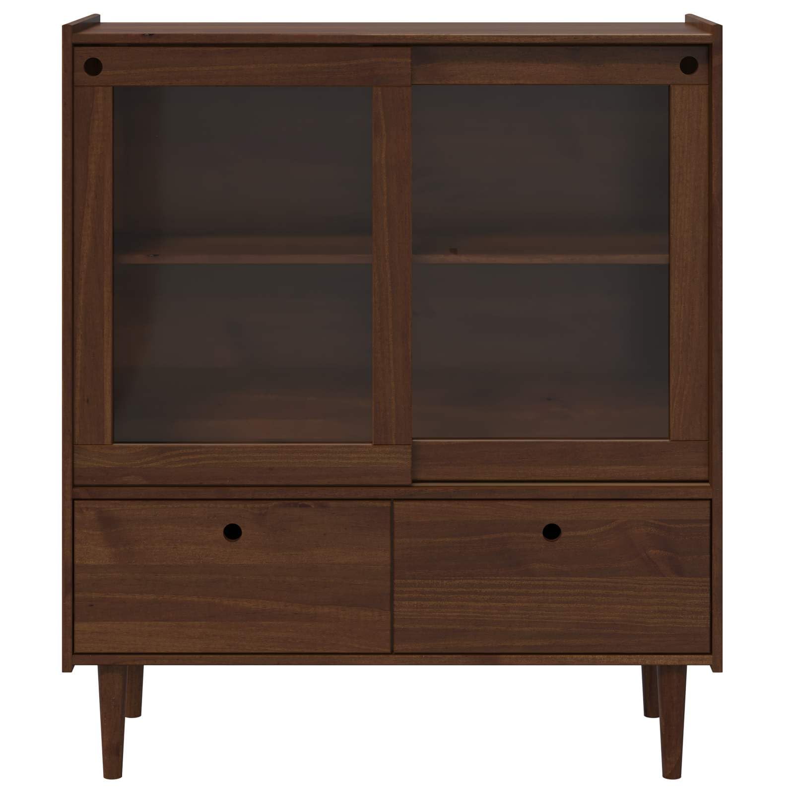 Credenza Bilbao con anta scorrevole in vetro, caramello scuro, 104
