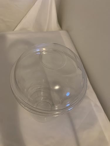 Miniatura 4 de 100 juegos de vasos de plástico ultra transparentes de 32 onzas con tapas de cúpula para bebidas frías como café helado, té de burbujas, cócteles