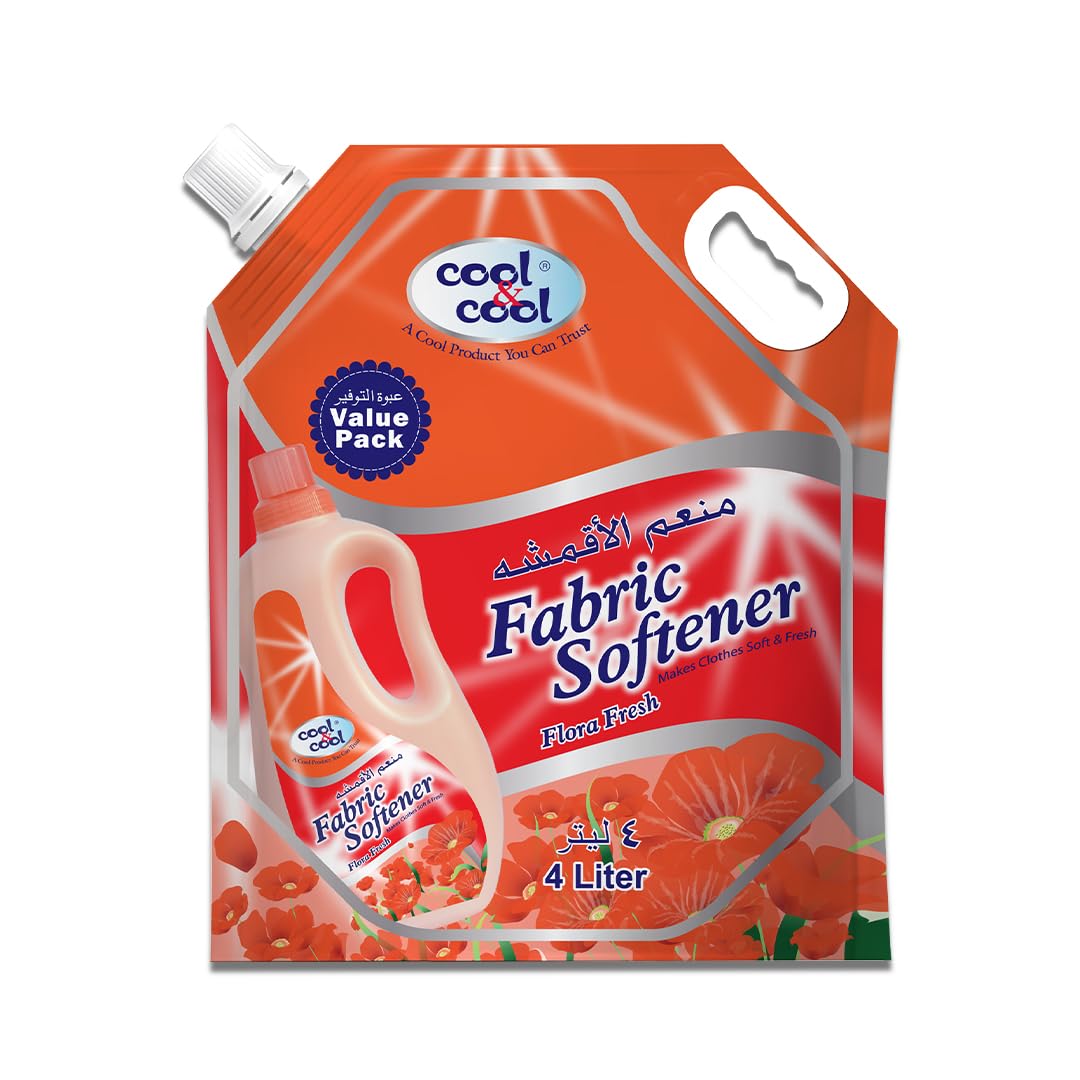 Floral Fresh Fabric Softener 4 Liters Pouch - Long-Lasting Scent, Gentle Fabric Care, Laundry Essential