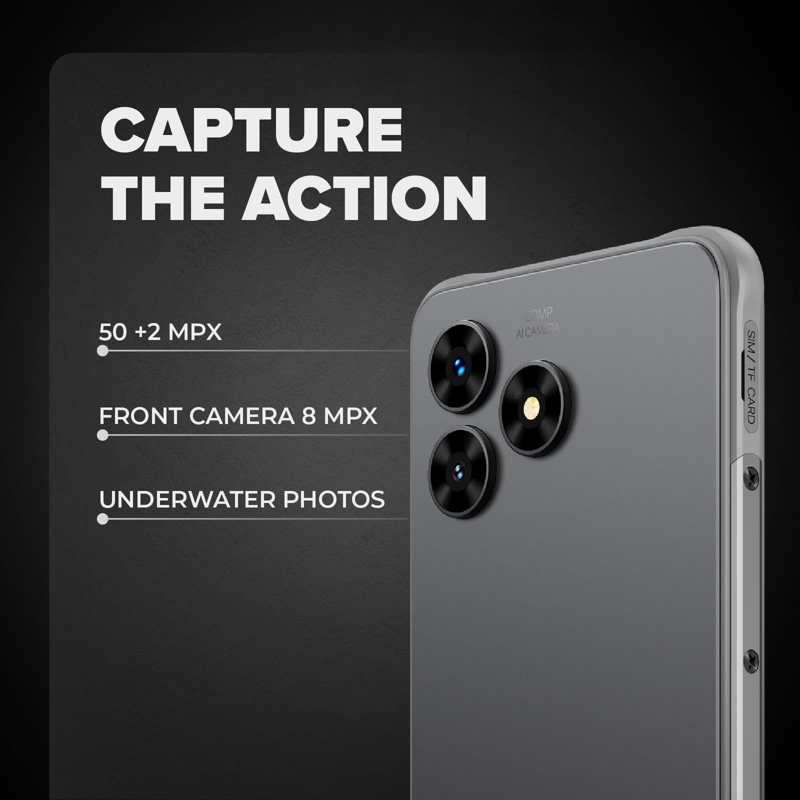 Hammer Blade Va 5G Smartphone ultra-rugged, IP69, 6000mAh, 6,56 pollici, 8GB di RAM integrata, 128/1T GB, Android 14, fotocamera da 50mpx, schermo Gorilla Glass, NFC, VoLTE