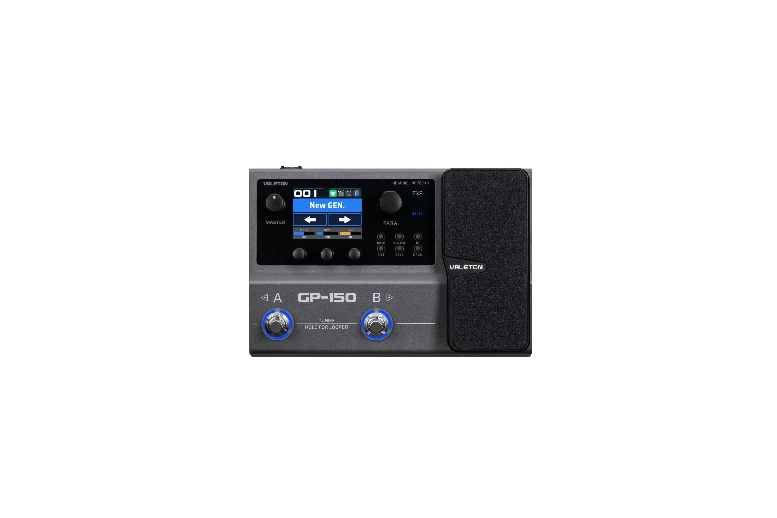 Valeton GP-150 Guitar Multi Effects Processor – 140+ Effects, 45 Amp Models, IR Loader, Expression Pedal, USB Audio Interface, Drum Machine, Looper, Headphone Output