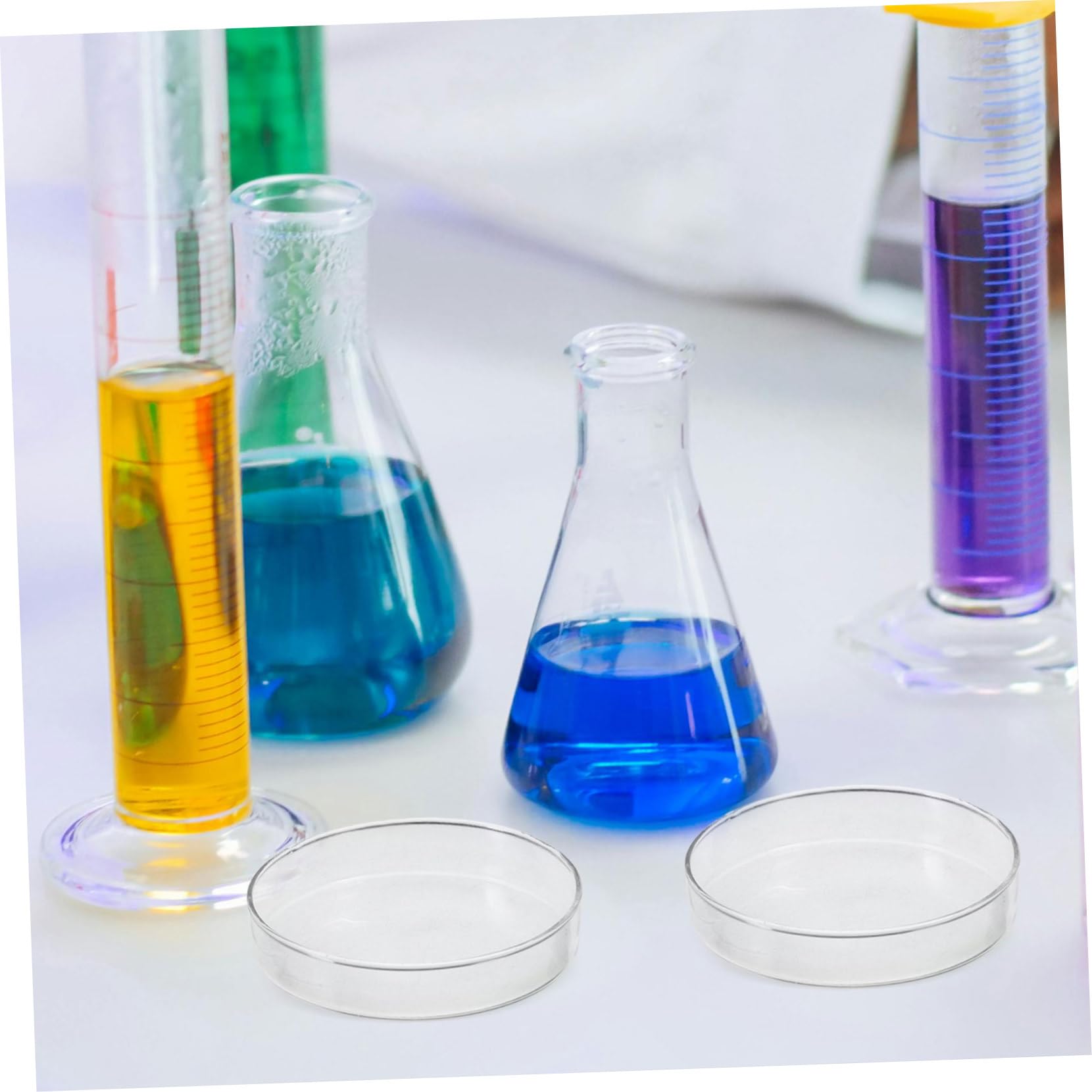 Holibanna 5 Pezzi Piatti Petri in Vetro Borosilicato Resistenti e Trasparenti per Crescita Cellulare Microbiologia e Crescita Tessuti Vegetali in Laboratorio