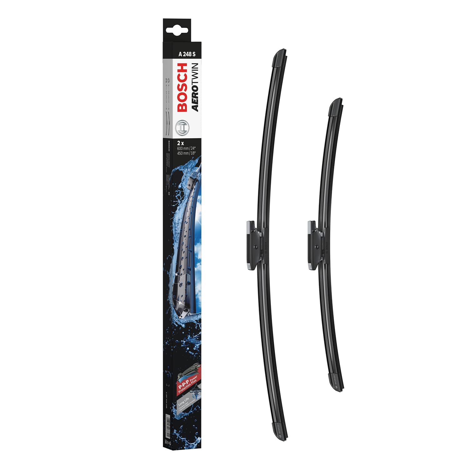 BOSCH Balai d'essuie-glace Aerotwin A248S avant 3397014248 | Compatible avec: RENAULT MEGANE IV Grandtour, MEGANE IV Schrägheck, MEGANE IV Stufenheck, TALISMAN, TALISMAN Grandtour