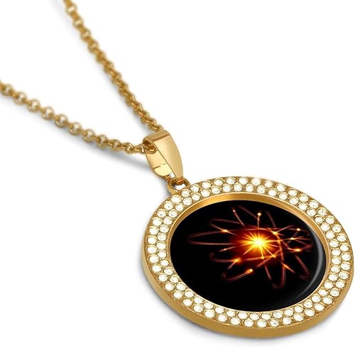Miniatura 3 de Science Atom Pendant Necklace for Women Crystal Choker Personalized Jewelry Gifts