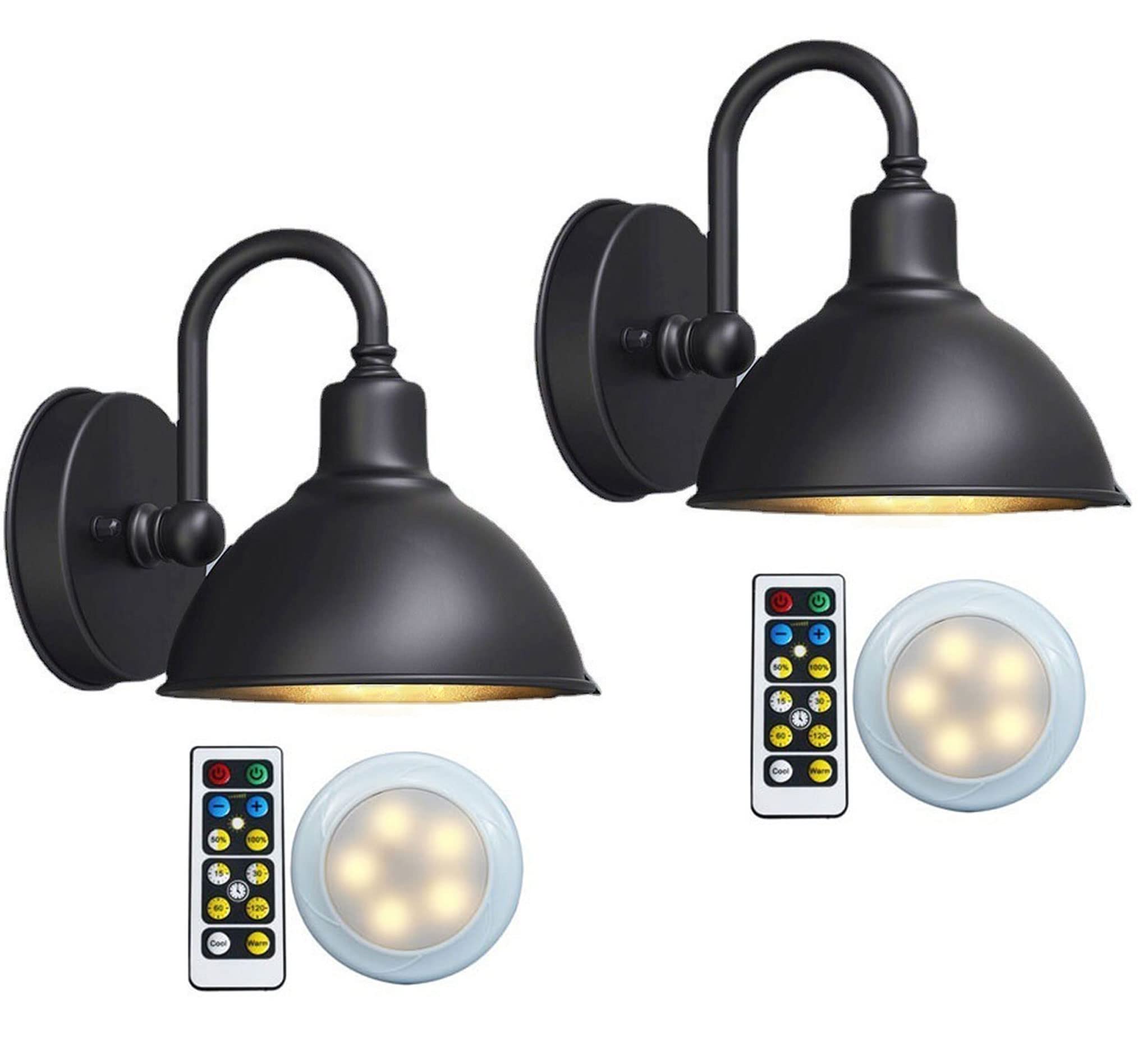 Wodoodporna lampa ścienna na zewnątrz, lampa ścienna/bateria, rustykalna lampa do ganku/podwórza, czarne oprawy oświetleniowe do łazienki, gospodarstwa, garażu, balkonu, domku na drzewie
