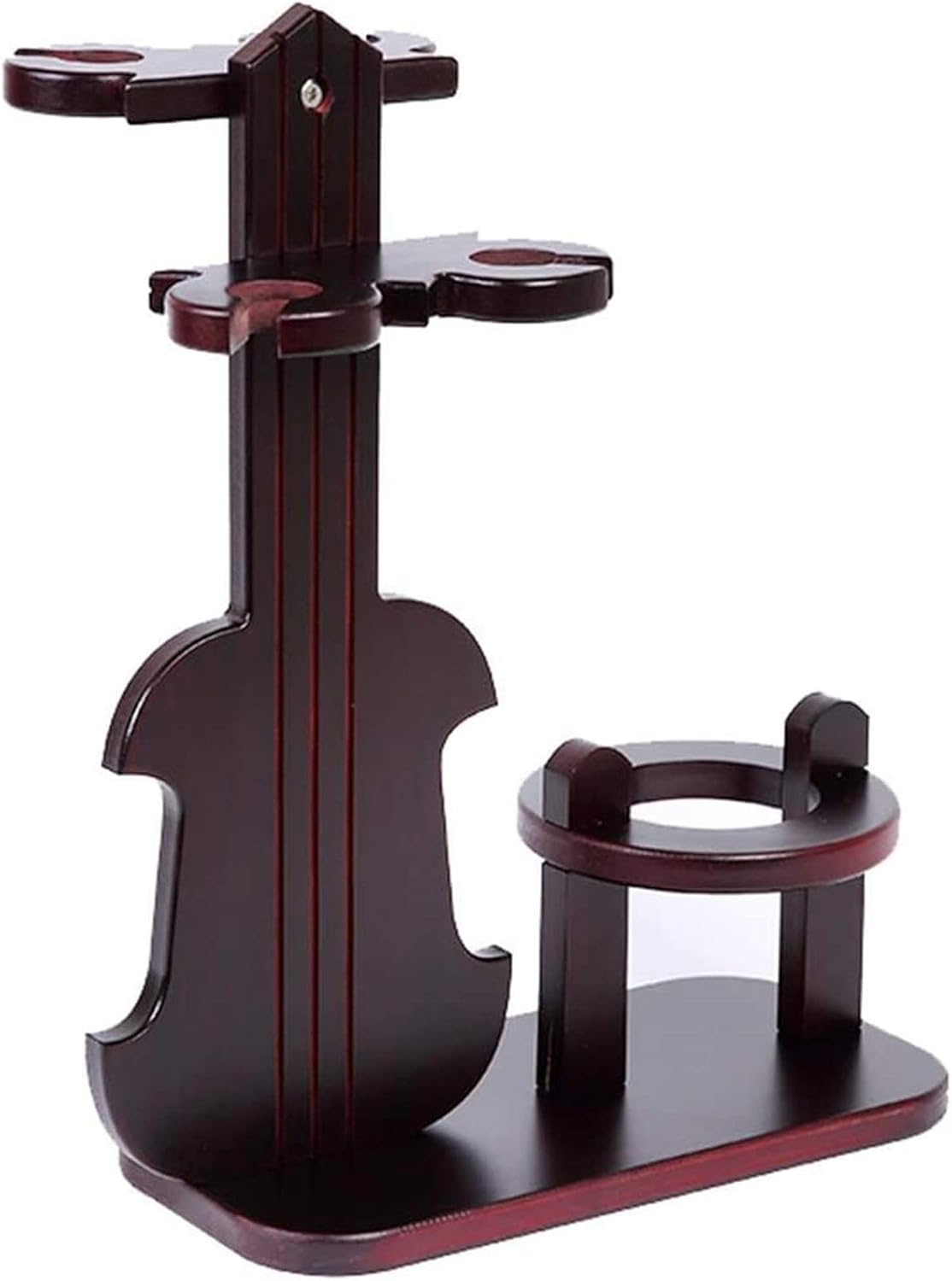 Wine Rack Wood Wine Glass Rack Free Standing and Countertop Wine Shelf Hold 1 Wine Bottles and 4 Wine Glass for Bar Cellar Basement Cabinet Pantry