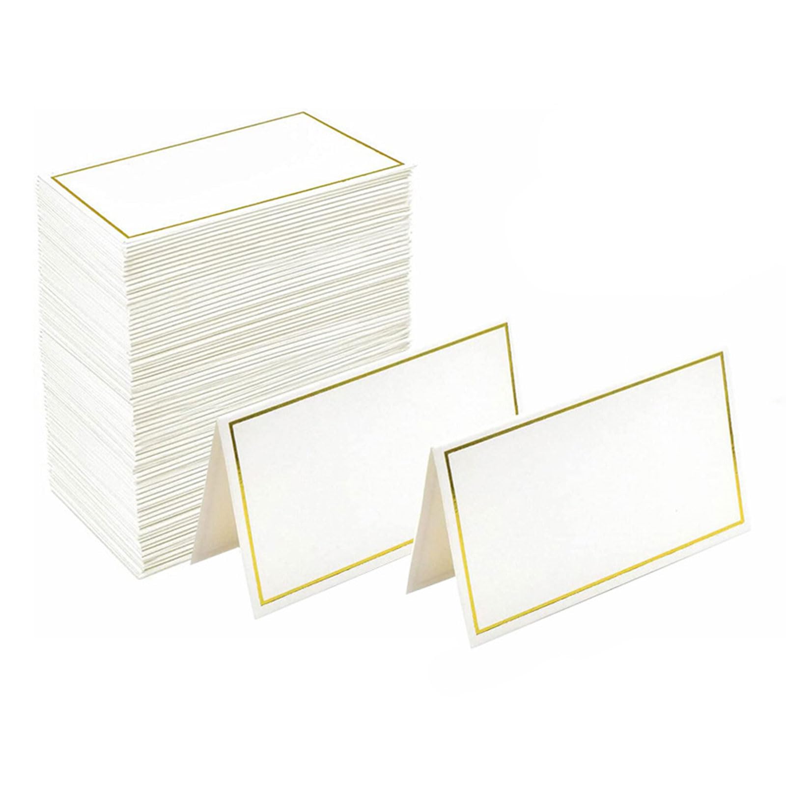 Kalttoy Of 50PCS Gold Trimmed Place Cards Name Card for Wedding, Banquet, Dinner, Party & Festive Seating Assignment Seating Assignment