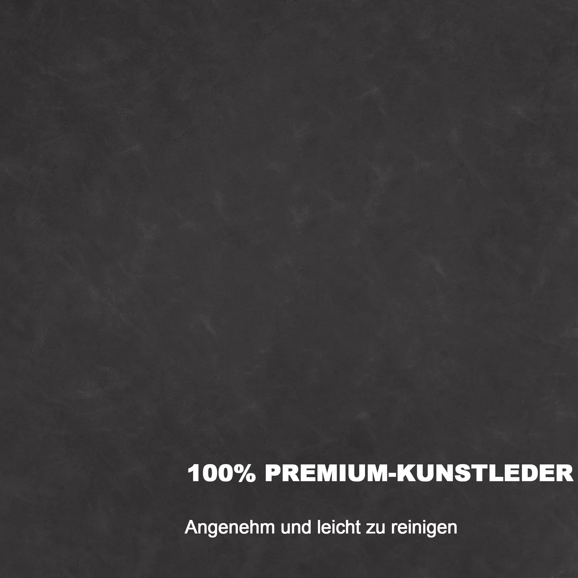 MCombo Sessel mit Hocker, moderner Relaxsessel mit Taillenkissen für Wohnzimmer, Retro Vintage Lesesessel Loungesessel Stuhl Polstersessel 4778(Dunkelgrau-Kunstleder)