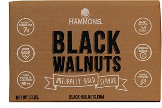 Hammons Fancy Large Black Walnuts -Wild Harvested - Non-GMO - Gluten-Free - High Protein - Keto Snack - Nuts for Cooking and Baking - 5Lb Box
