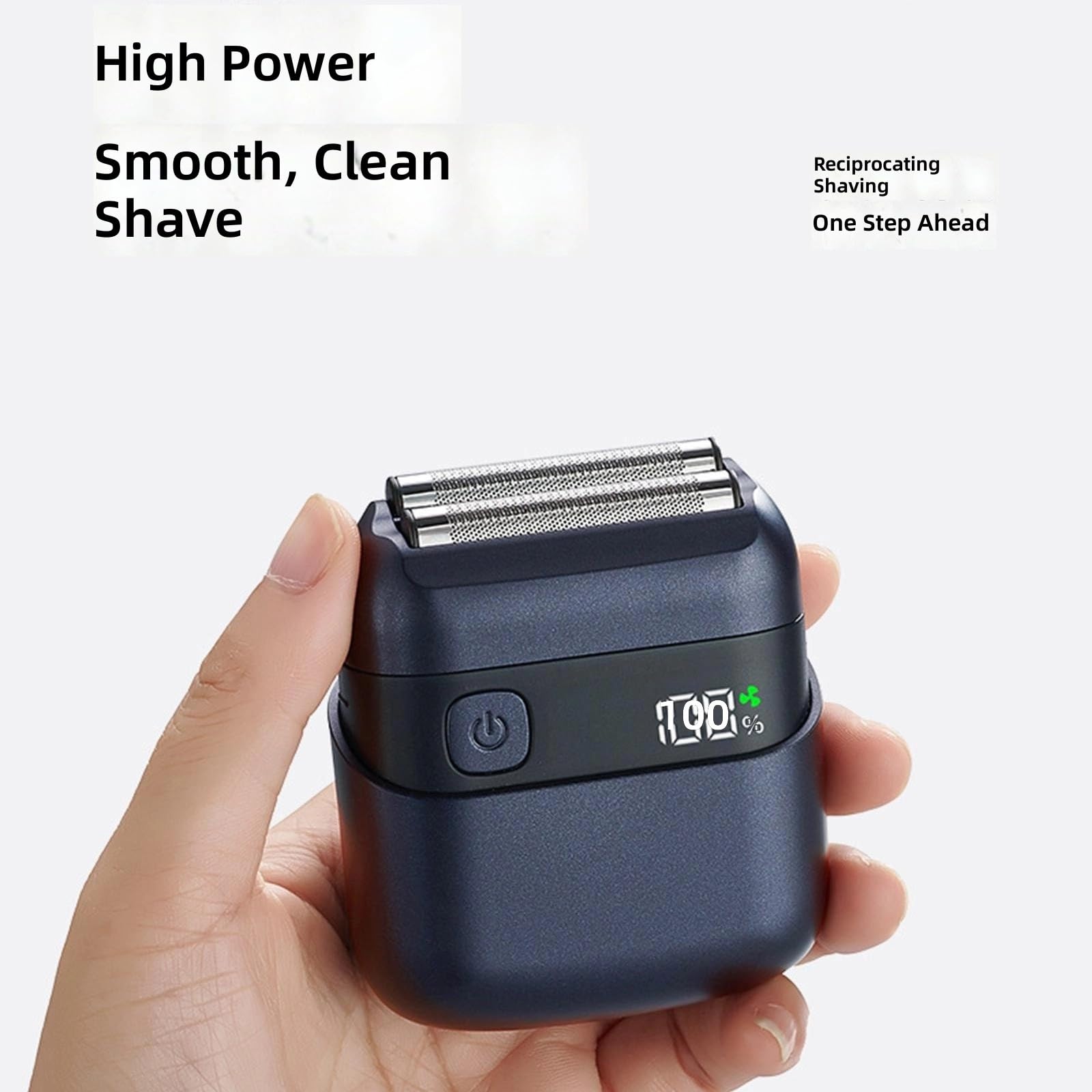 Piccolo rasoio elettrico per rasatura liscia con pannello LCD IPX7 resistente all'acqua e leggero per viaggi Rasoio rotante compatto con intelligente e lavabile