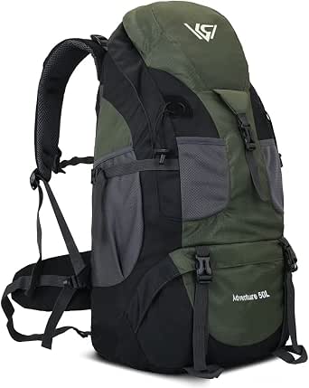 50L Hiking Backpack, Waterproof Lightweight Daypack for Outdoor Camping Travel