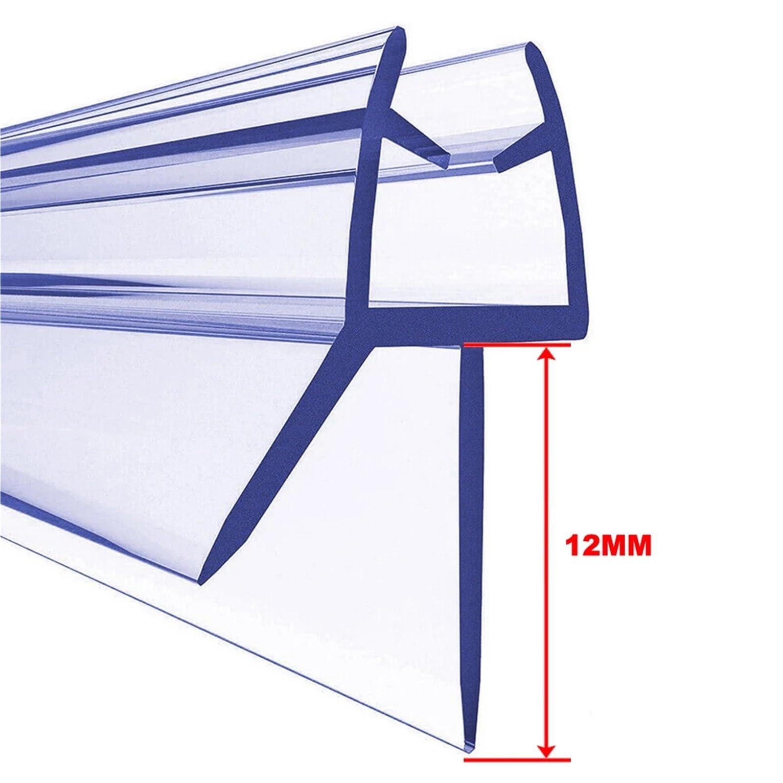 4 m Türdichtungsstreifen, Dichtungsstreifen, Duschwand-Dichtungsstreifen, Badezimmerzubehör, Tür, Badewanne, Dusche, transparenter Wasserabweiser, 100 cm, PVC für Duschtüren, Glas(12mm)