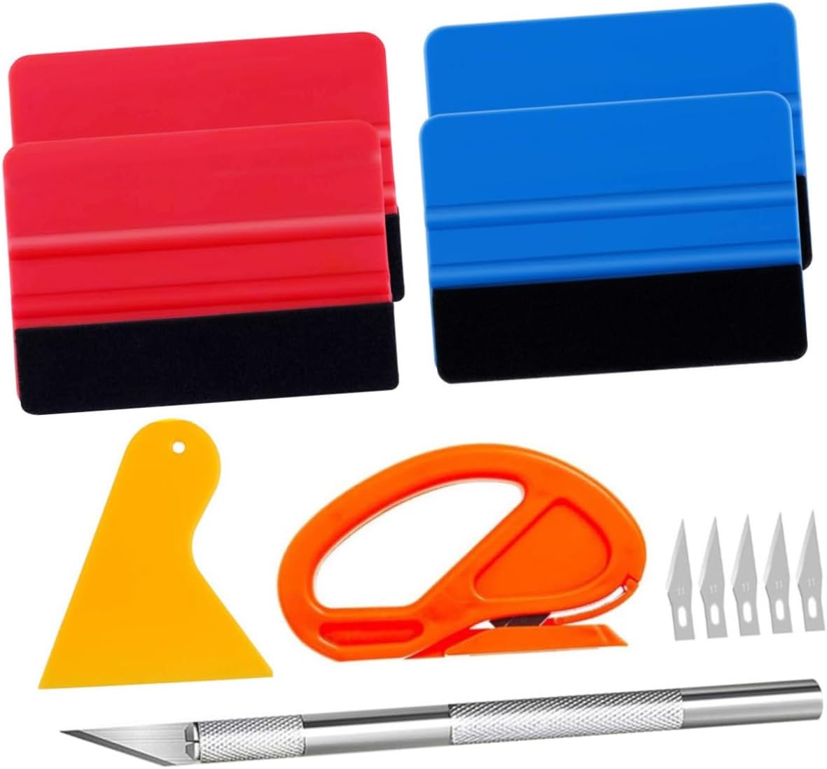 1 Set Vinyl Wrap Tool Kit Car Film Tinting Tools for Vehicle Window Installation Ergonomic Grip Precision Cutters Squeegees for Professional DIY Use