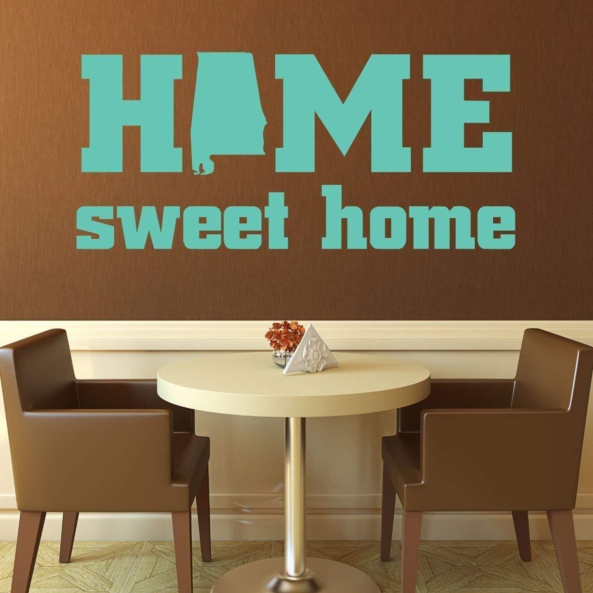 Tamengi Home Sweet Home State of Alabama Silhouette Vinyl Wall Art Decal for Living, Dining, Family Room or Entryway Decor 15.7