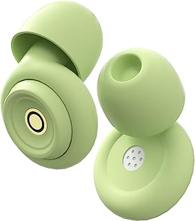 Ear Plugs for Sleeping Ultra-Comfy Silicone Earplugs for Concerts Noise Cancelling Reusable Noise Reduction Earbuds for Travel Focus Work 33-45dB Hearing Protection with 9 Tips & Case (Green)